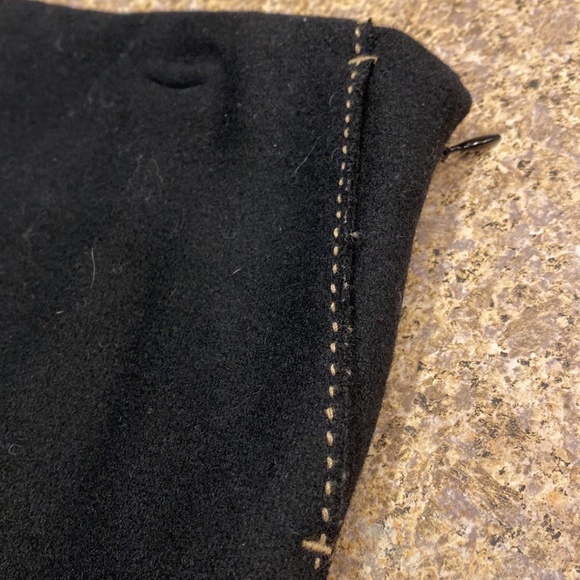 J. Crew Black and Tan Wool Blend Skirt 10 Unfinished Outer Bottom Hem - Picture 4 of 14
